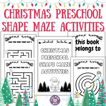 Preview of Christmas PRESCHOOL Shape Maze activities