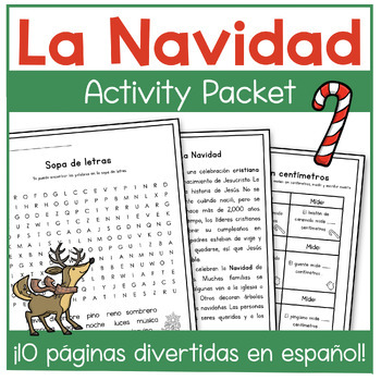 Preview of La Navidad Christmas Packet Fun Worksheets Math Early Finishers Busy Work