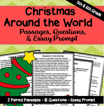 Preview of Christmas Around the World Paired Passages - 5th & 6th Grade