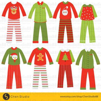 Christmas Pajamas clipart by Kiddie Resources | TPT