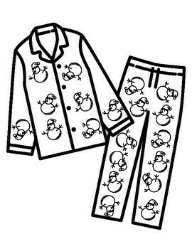 Christmas Pajamas for Speech Therapy- Coloring Pages and Word List