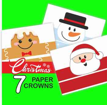 Preview of Christmas Paper Crowns Christmas Party Hats Printable Christmas Party Activities