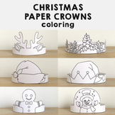Christmas Paper Crowns Hats Printable Coloring Craft Activ
