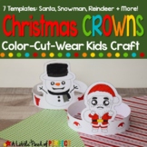 Christmas Paper Crowns Printable Coloring Craft Activity: 