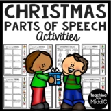 Christmas Parts of Speech Bundle Nouns Verbs Adjectives Grammar