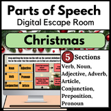 Christmas Parts of Speech Digital Escape Room | Grammar Review