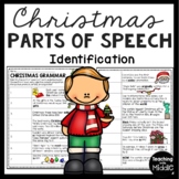 Christmas Parts of Speech Identification Grammar Worksheet