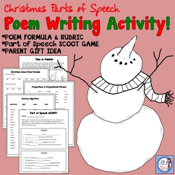 Preview of Christmas Parts of Speech Poetry Writing Activity