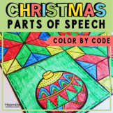 Christmas Parts of Speech Worksheets Color by Code Quilt