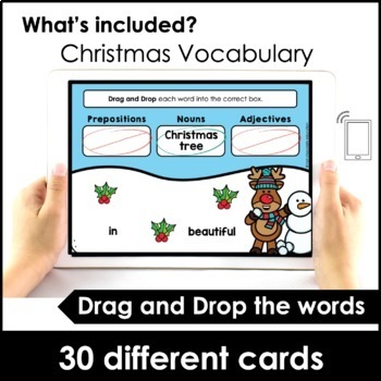 Christmas Parts of Speech Sort | Nouns - Adjectives - Prepositions Boom ...