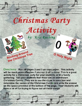 Preview of Christmas Party Activity