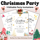 Christmas Party | Christmas Party Invite| 3 Editable Chris