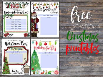 Preview of Christmas Party Invitations 8.5x11 Editable