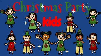 Preview of Christmas Party Kids Clipart