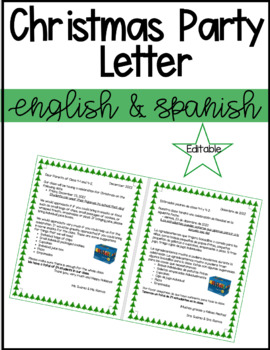 Preview of Christmas Party Letter (Editable / Spanish & English)