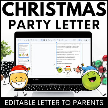 Preview of Christmas Party Letter to Parents Editable