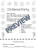Christmas Party Note / Letter English and Spanish (Winter Party)