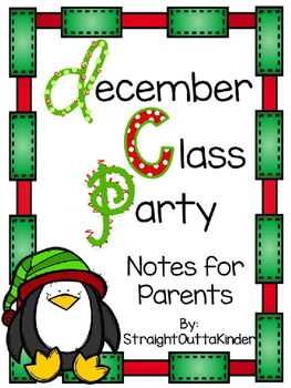 Preview of Christmas Party Parent Note- EDITABLE