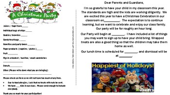 Christmas Party Parent Letter Class Christmas Party Letter English And Spanish