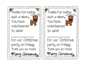 Christmas Party Reminder Note by Sparkle Markle's Kindergarten | TpT