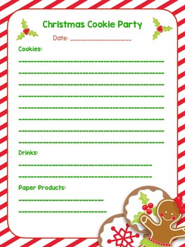 Christmas  Party Sign Up Sheets and more! by Cooper Creations  TpT