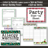 Christmas Party: Sign up - Allergy Warning - EDITABLE Lett
