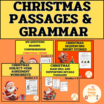 Christmas Passages and Grammar Bundle by Studyhappy by TT | TPT