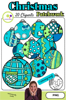 Preview of Christmas | Patchwork Cliparts | Christmas tree baubles