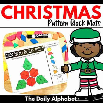 Preview of Christmas Pattern Block Mat Activities