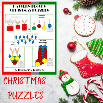 Preview of Christmas Pattern Block Mat Printables & Worksheets