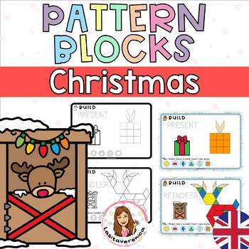 Preview of Christmas Pattern blocks. Math Centers. December. Morning tubs / bins