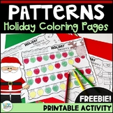 Christmas Patterns Coloring Sheets Holiday Lights FREEBIE 