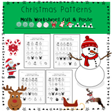 Christmas Patterns Kindergarten Math Center | Worksheets C