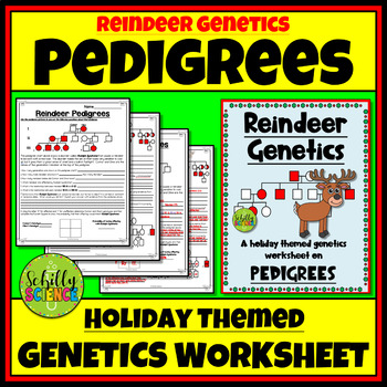 Preview of Christmas Pedigree Worksheet - Reindeer Genetics