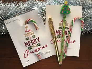 Christmas Pencil/Candy Cane Cards: Cheap student gifts and presents by