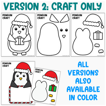 Christmas Penguin Craft - Christmas Writing Activity for Bulletin Board