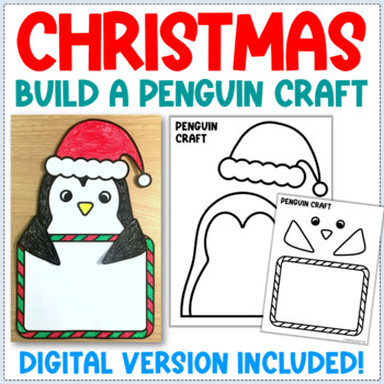 Preview of Christmas Penguin Craft - Fun Christmas Writing Activity - Winter Bulletin Board