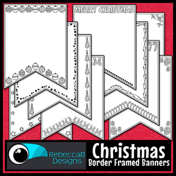 Christmas Border Framed Pennant Banners Clip Art by RebeccaB Designs