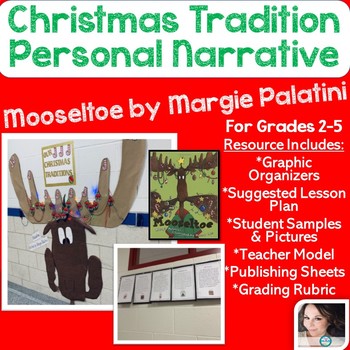 Preview of Christmas Personal Narrative Writing Grades 2-5 {Mooseltoe}