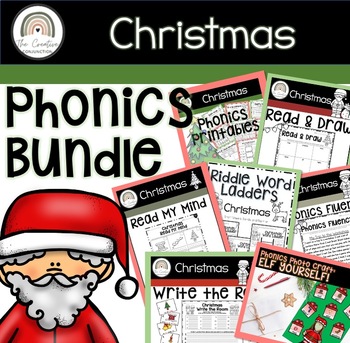 Preview of Christmas Phonics Bundle | First & Second Grade Word Work | Science of Reading