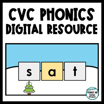 Preview of Christmas Phonics | CVC Digital Blending Boards | Google Slides | PowerPoint