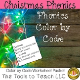 Christmas Phonics Color by Code Worksheet Packet No Prep