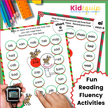 Christmas Phonics Games BUNDLE for Short and Long Vowel Words by Kidequip