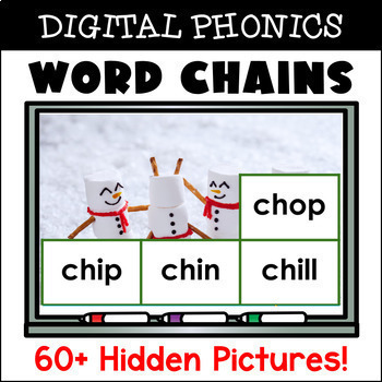 Preview of Christmas Phonics Word Chains | Decodable Word Lists and Nonsense Word Practice