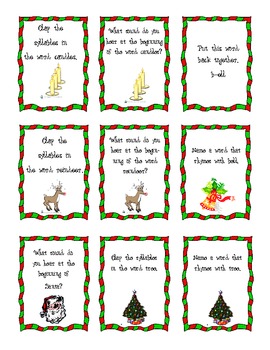 Christmas Phonological Awareness Game by Shelly's Classroom Secrets