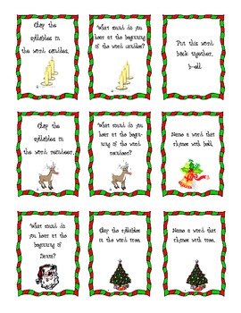 Christmas Phonological Awareness Game By Shelly's Classroom Secrets