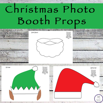 Christmas Photo Booth Props by Simple Living Creative Learning | TPT