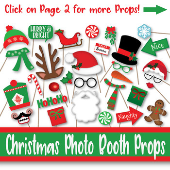 Preview of Christmas Photo Booth Props and Decorations - Over 60 Printable Props