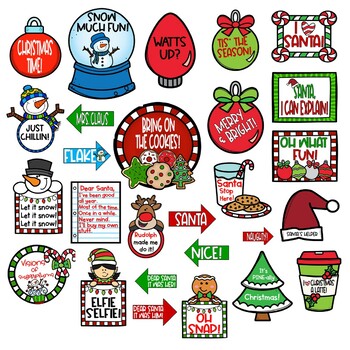 Christmas Photo Booth Props and Photo Booth Speech Bubbles Photo ...