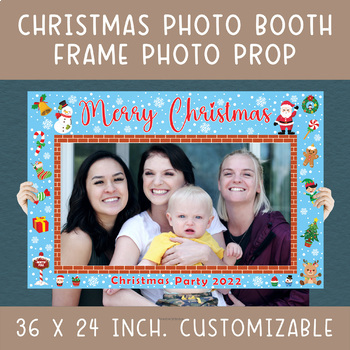 Preview of Christmas Photo Prop Frame, Photo booth frame, Holiday party, Selfie Photo Frame